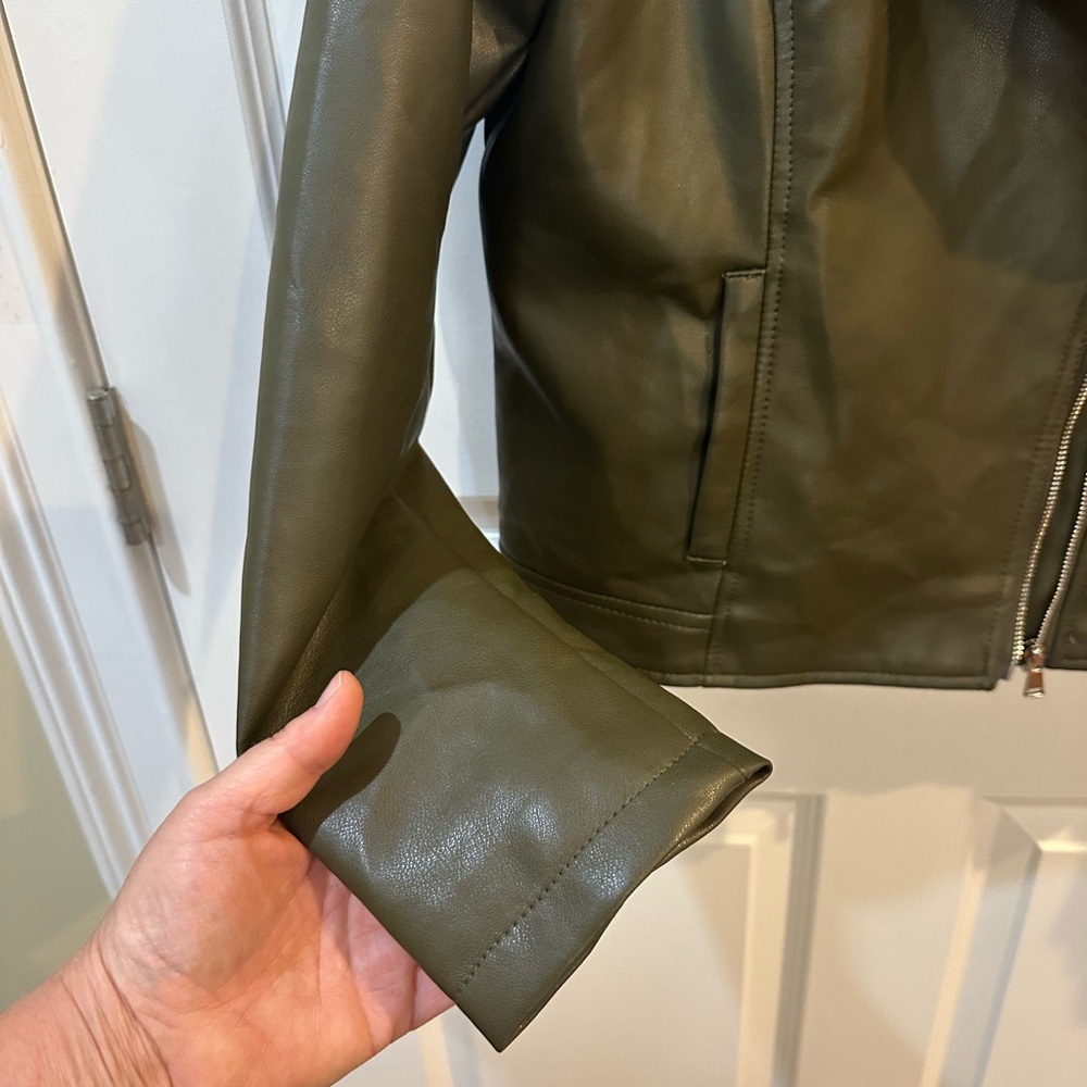 White Mark Women's Olive Studded Jacket - Picture 3 of 11